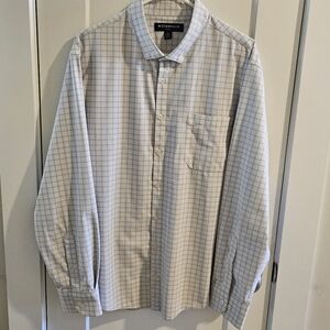 Mizzen + Main Leeward No Tuck Button-Down Windowpane Plaid Shirt - Size Xl